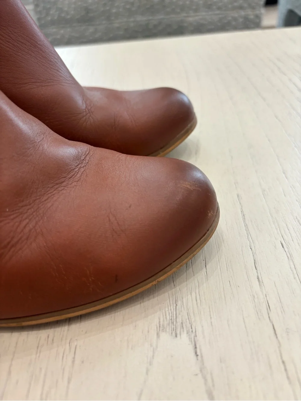 BP Nordstrom Cognac Leather Ankle Boots Block Heel Women’s 9